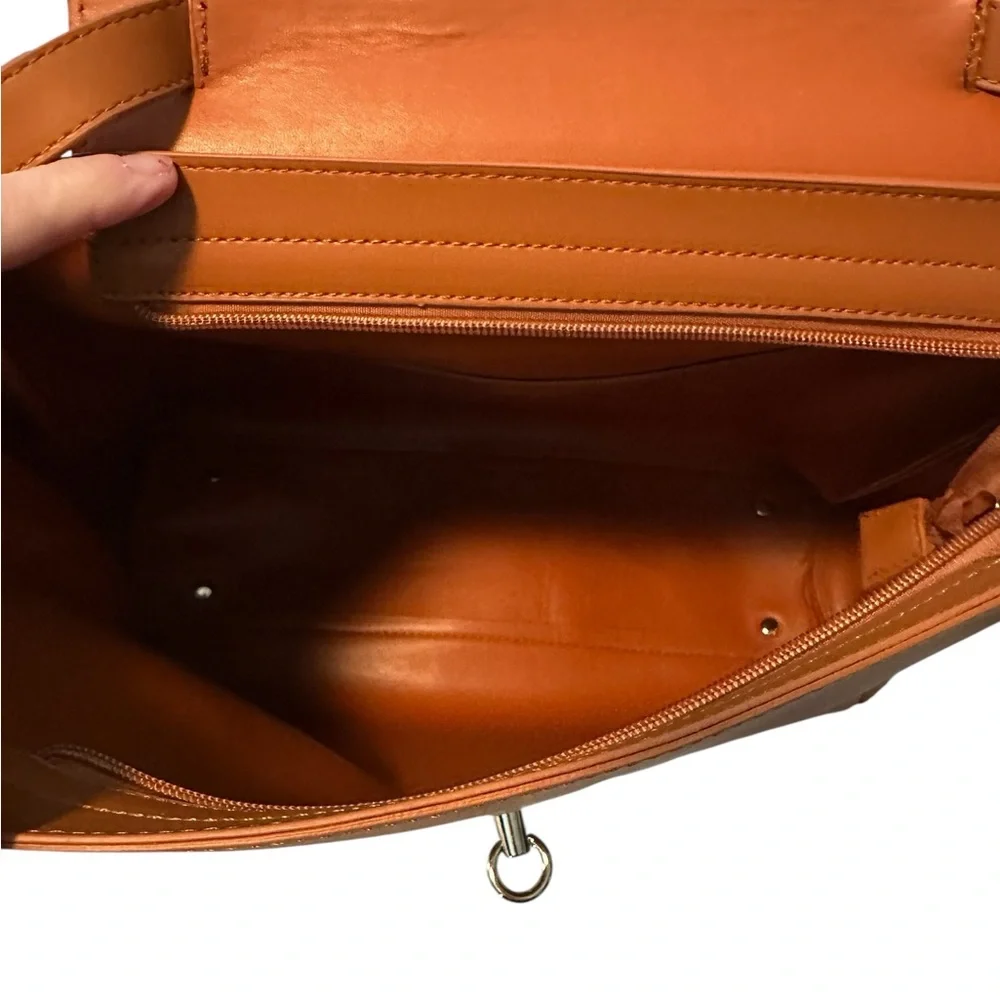 GlitzyGirlz Boutique Mercer Top Flap Camel Handbag with Crossbody Strap NWT